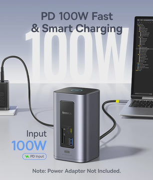 Baseus 12-in-1 USB-C Docking Station: 4K HDMI, Dual Display, RJ45, PD 100W