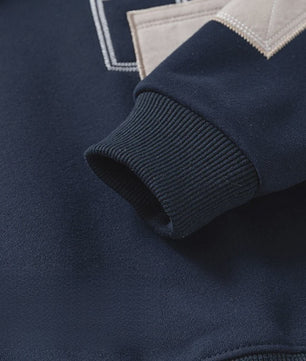 Sweatshirt Jongens met Denim Kraag en Patchzak - Casual Kinder Pullover