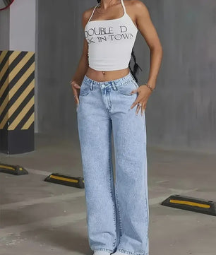 Dames Wijde Pijpen Jeans - Baggy Streetwear Broek voor Casual Stijl