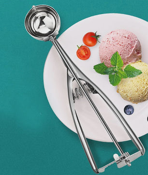 RVS IJsschep met Uitwerper - Perfect voor Scheppen van IJs, Koekjesdeeg en Fruit