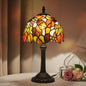 Vintage Stijl Tiffany Tafellamp - 20cm Breed Kleurrijk Glas - Sfeervolle Leeslamp