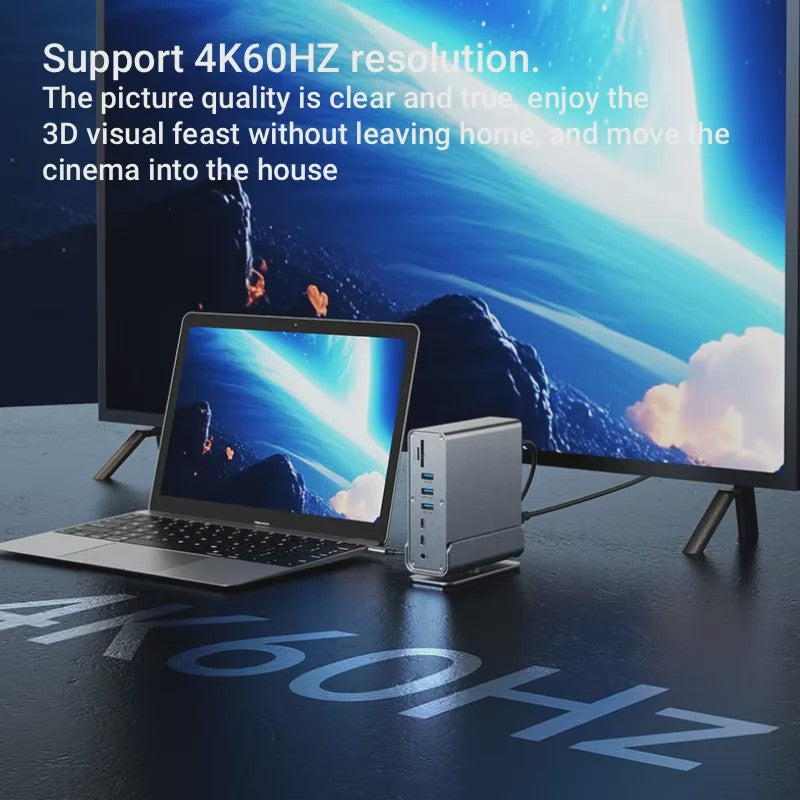 15-in-1 USB-C Docking Station met 4K60Hz, PD 100W en Gigabit Ethernet