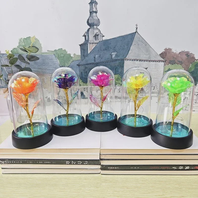 Eeuwige Roos met LED Licht - Magische Folie Bloem voor Valentijn, Kerst & Decoratie