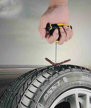 Professionele Bandenreparatieset voor Auto & Fiets - Tubeless Bandenplak Kit met Rubberstrips
