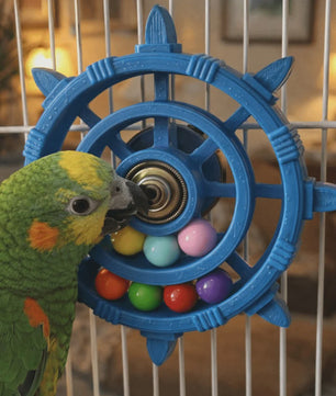 Roei/Stuurwiel Vogel Speelgoed Spinner met Kleurrijke Kralen - Plezier & Beweging voor Papegaaien