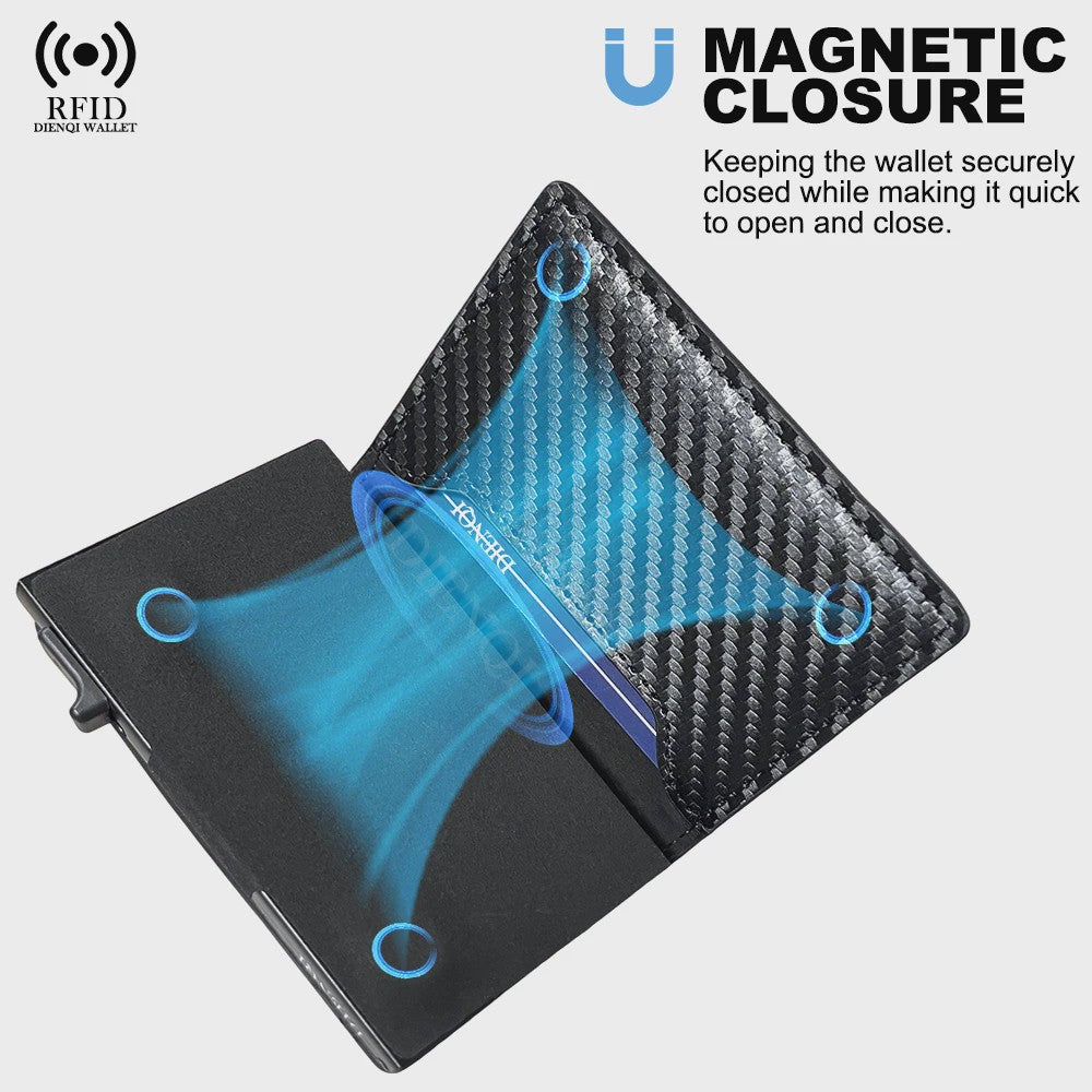 Luxe RFID-blokkerende Heren Portemonnee met Pop-Up Kaarthouder & Magneetsluiting