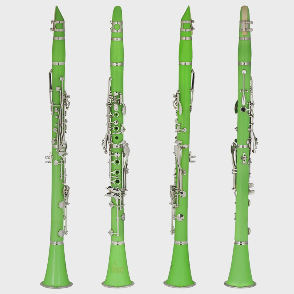 Groene Bb Klarinet 17 Toetsen - ABS Hars Houtblaasinstrument met Koffer & Rietjes