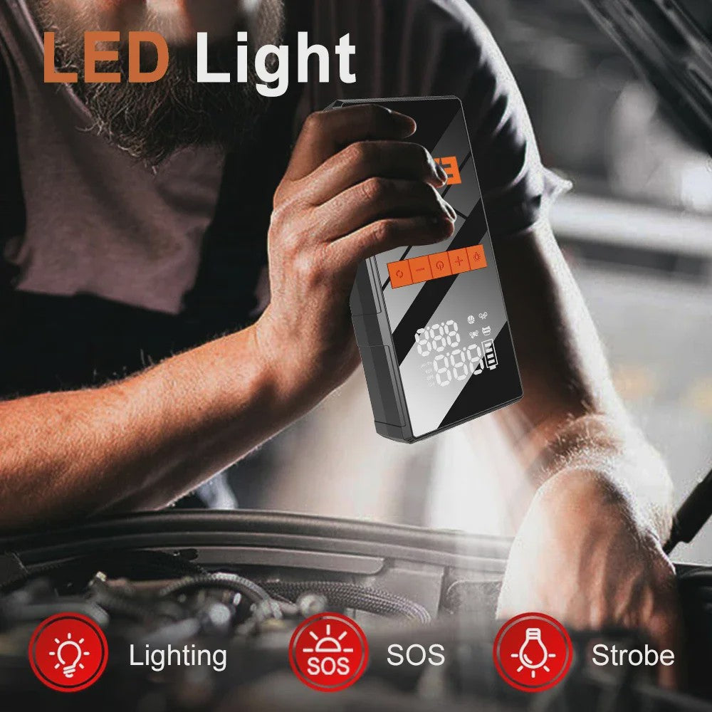 5000A Auto Startkabels Powerbank met 150PSI Bandenpomp - Noodstart & Opladen