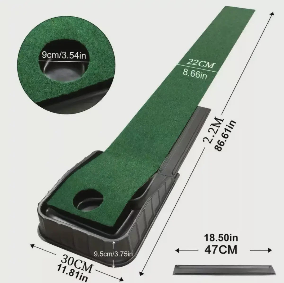 Golf Putting Mat met Automatische Bal Retour - Oefen je Putt Slag Thuis