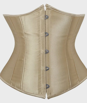 Dames Satin Corset Bustier met Vetersluiting - Steampunk Taille Shaper