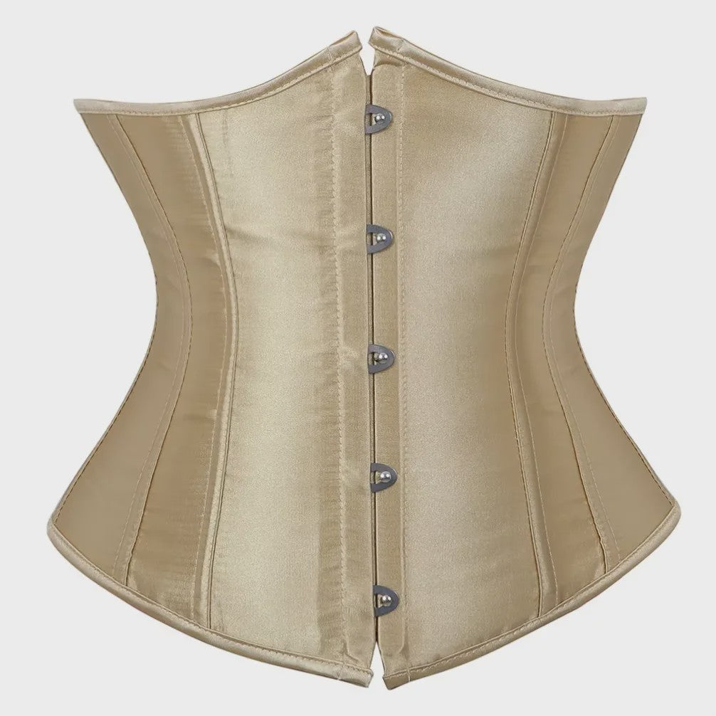 Dames Satin Corset Bustier met Vetersluiting - Steampunk Taille Shaper