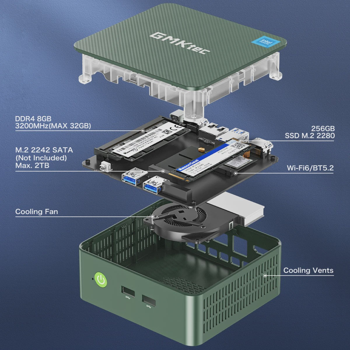 GMKtec G3 Mini PC: Krachtige Desktop met Intel N100, 16GB RAM, 512GB SSD & Windows 11 Pro