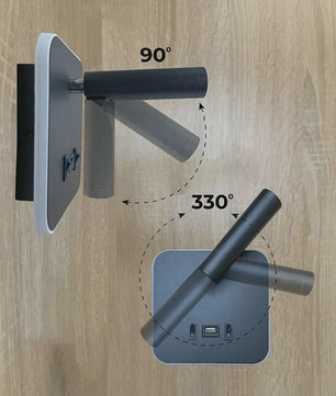 Draaibare LED Wandlamp Aluminium - 350° Rotatie, Dubbele CCT (3000K/6500K)