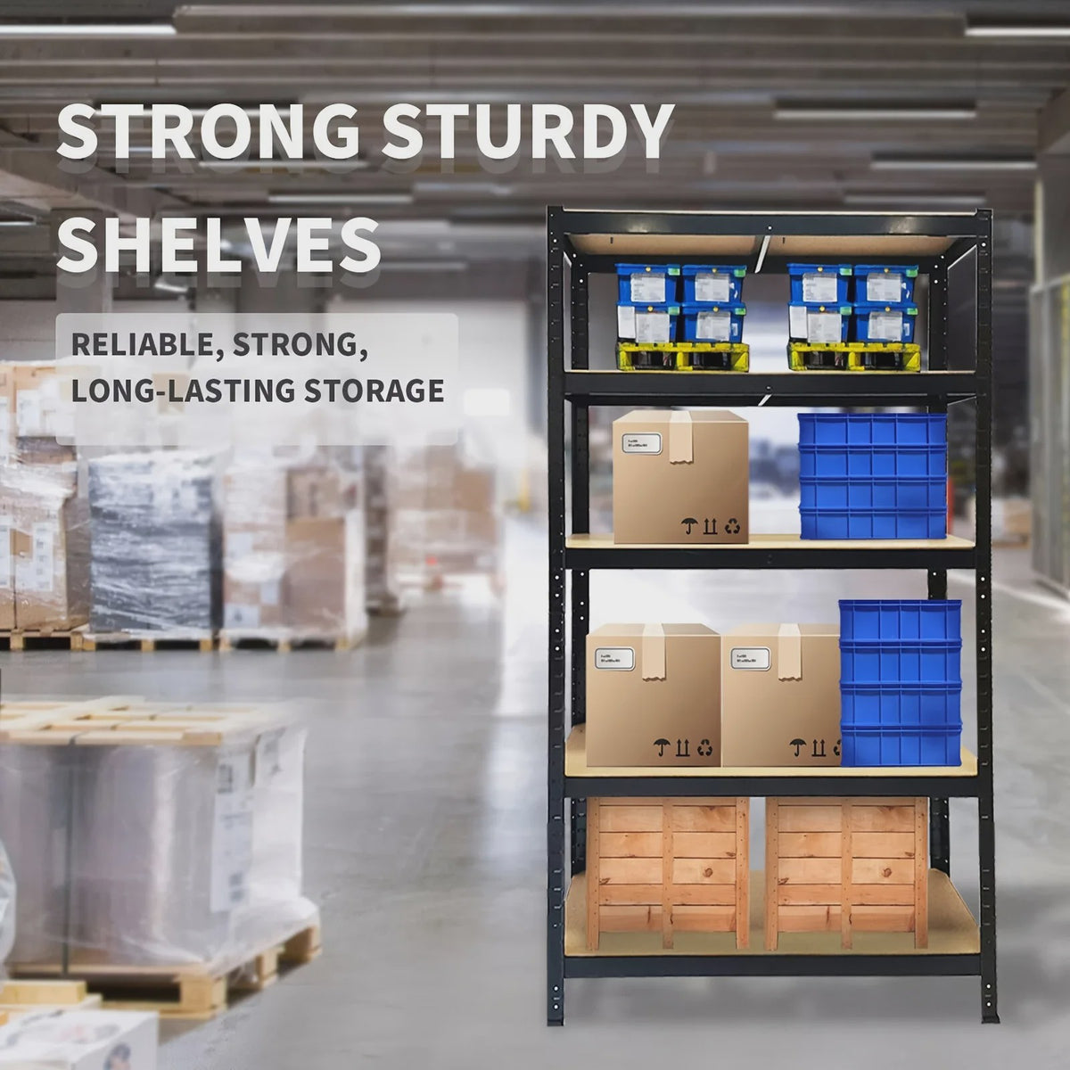 5-Laags Metalen Stellingkast 200x100x50cm - 875kg Capaciteit