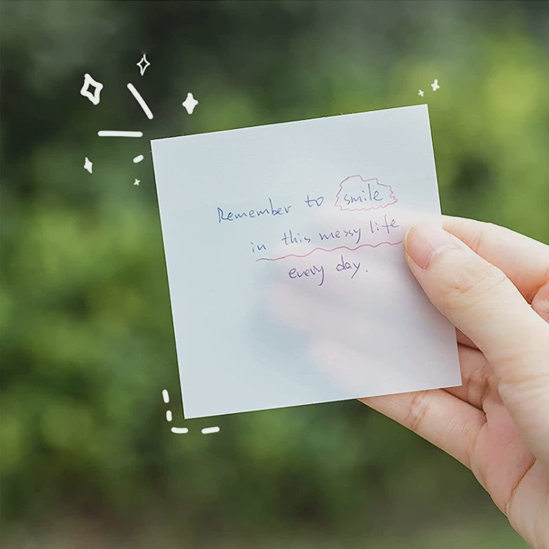 Creatieve Transparante PET Sticky Notes - Waterdicht & Herbruikbaar (50 Vel)