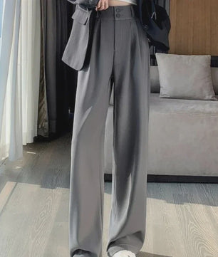 Elegante Wide Leg Pantalon Dames - Hoge Taille Zwart