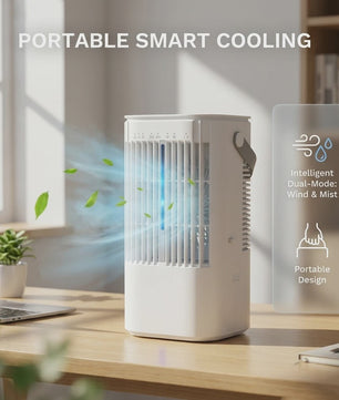 Draagbare Ventilator met 900ml Tank, 7-kleuren Nachtlampje & USB - Ideaal voor Huis en Kantoor