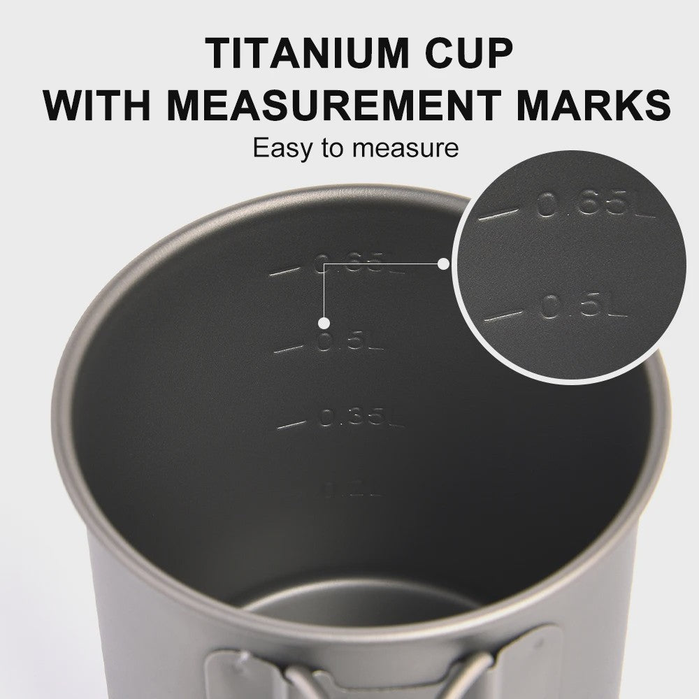 Widesea Titanium Camping Mok - Lichtgewicht & Duurzaam Outdoor Tafelgerei