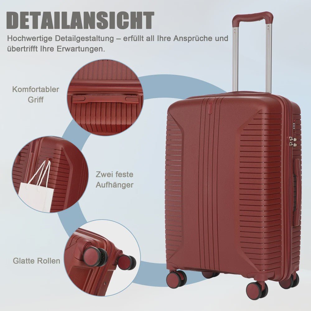 Reis Koffer Set 3-delig: 20, 24, 28 Inch Trolley met Wielen en Cijferslot