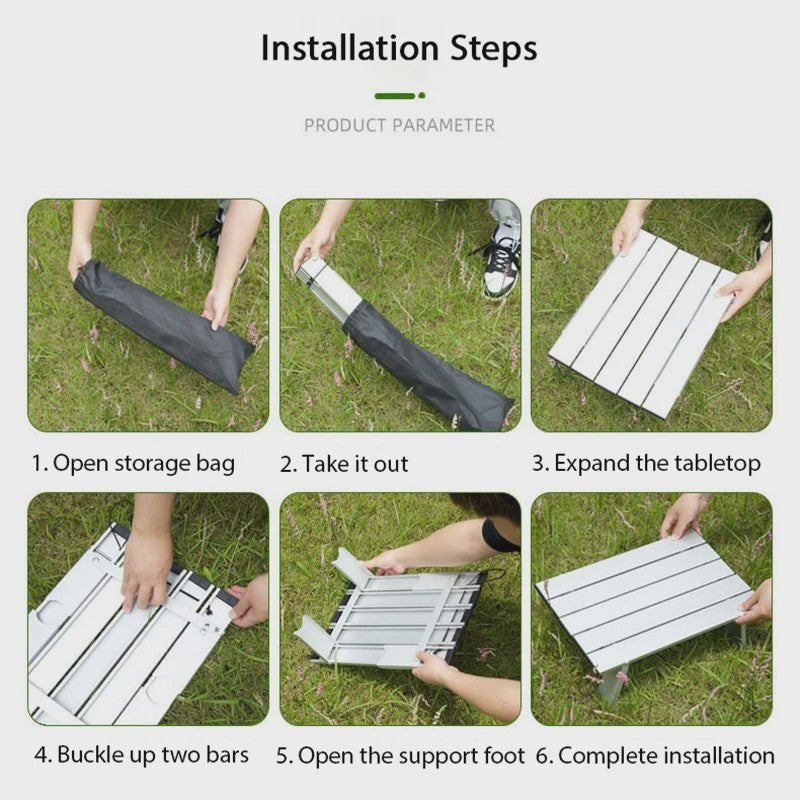 WESTTUNE Mini Campingtafel - Ultralicht Opvouwbaar Aluminium Tafelblad voor Buiten, Backpacking & BBQ