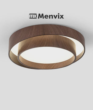 Nordic Walnoothouten LED Plafondlamp - Stijlvolle Verlichting voor Woonkamer, Eetkamer, Balkon, Slaapkamer