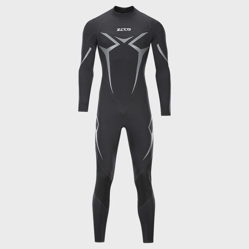 Heren 3mm Neopreen Wetsuit - Lange Mouwen, Full Body Duikpak voor Zwemmen, Surfen & Triathlon