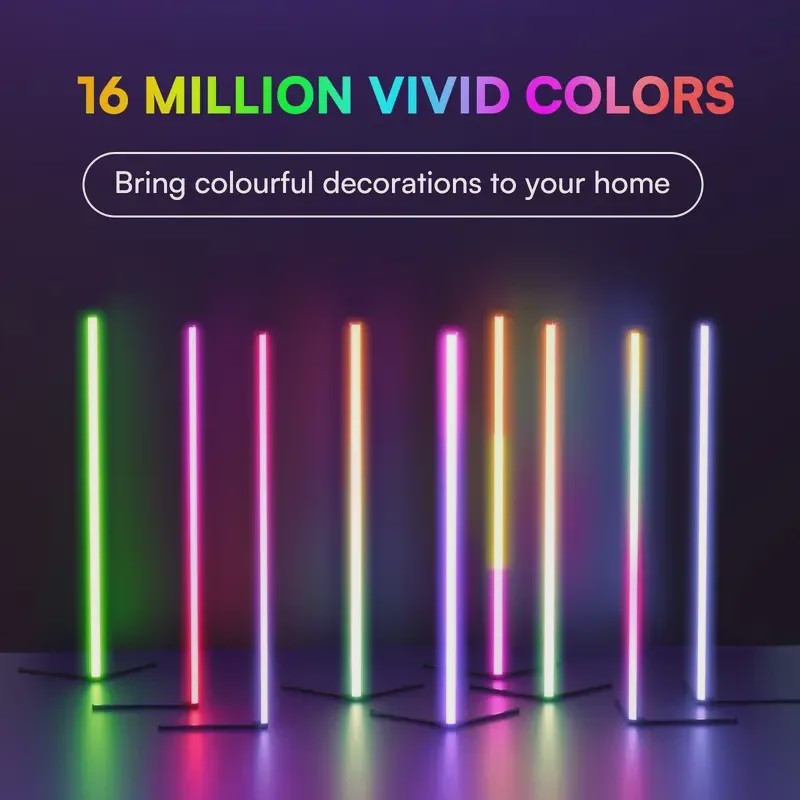 Moderne RGB LED Hoeklamp met Muziek Sync & 16 Miljoen Kleuren - Slim & Sfeervol