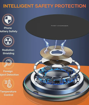 15W Desktop LED Draadloze Oplader & Telefoonhouder - Snel Laden voor iPhone & Samsung