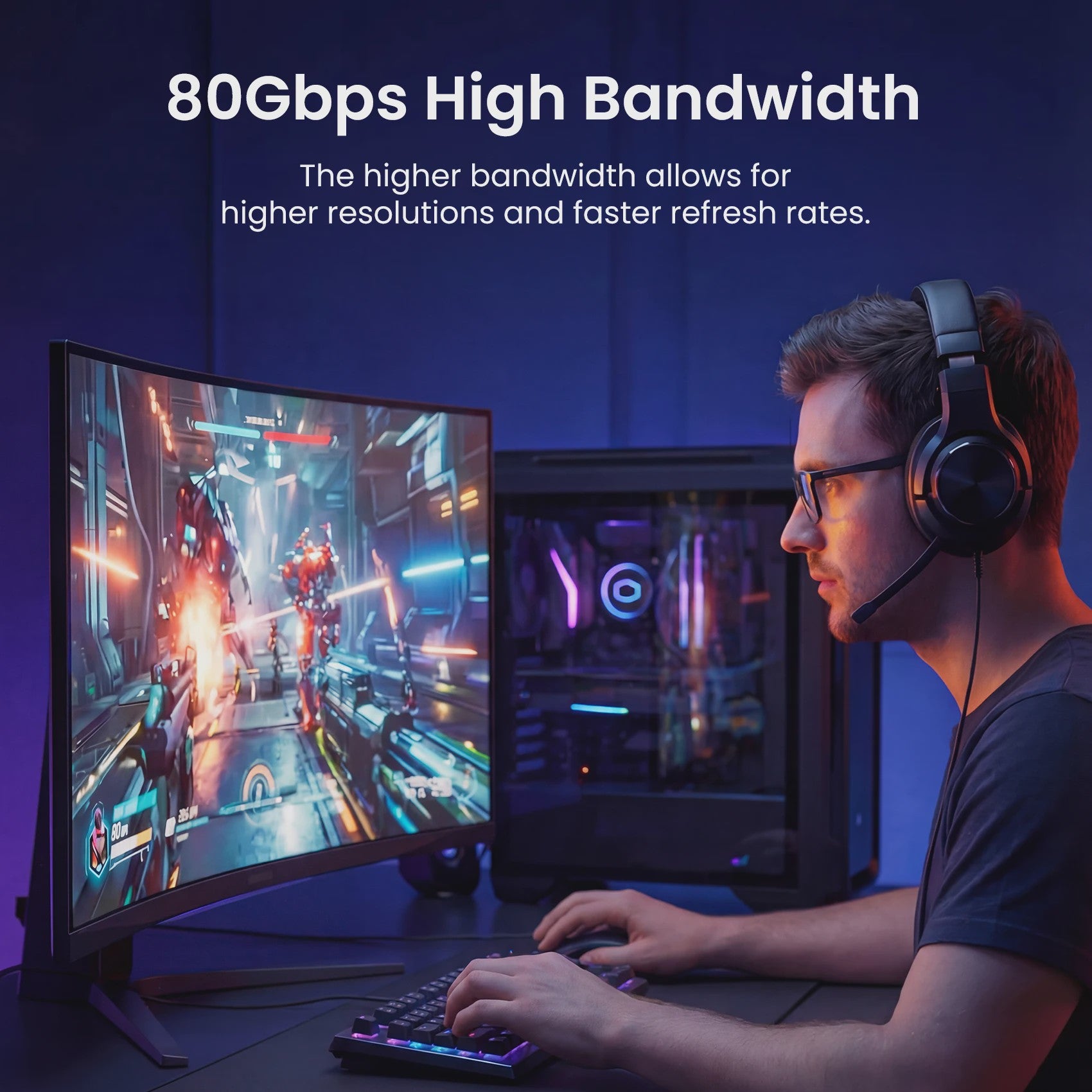 Vention DisplayPort 1.4 Kabel 8K@60Hz / 16K@60Hz - 80Gbps Bandbreedte