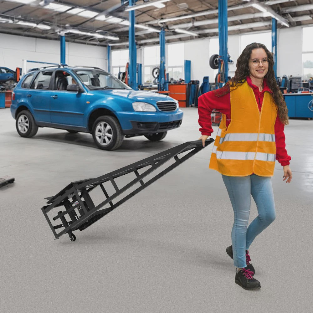 2x Hydraulische Oprijplaten met Rollers & Krik - 5T Heavy-Duty Garage Lift