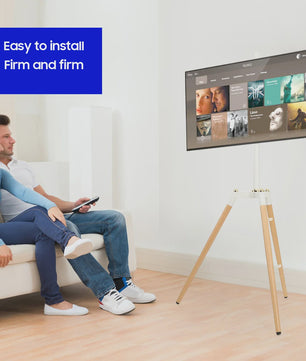 Vrijstaande TV Standaard Tripod voor 32-65 inch Schermen | Kantelbaar & In Hoogte Verstelbaar | Wit