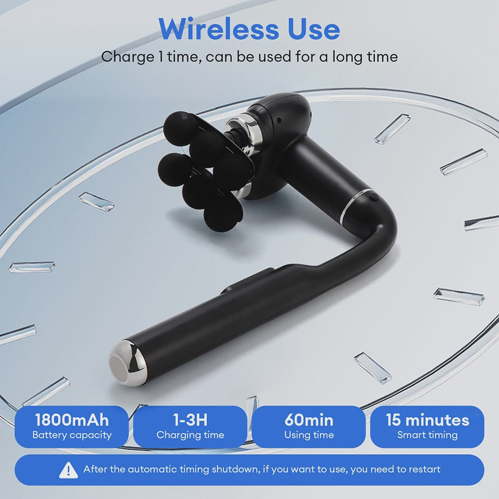 Professionele Massage Gun met 6 Koppen: Diepe Weefsel Vibratiemassage voor Herstel
