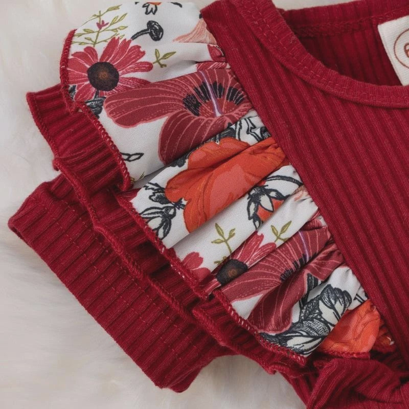 Zomerse Baby Jurk Romper met Strikjes en Bloemenprint - Katoen
