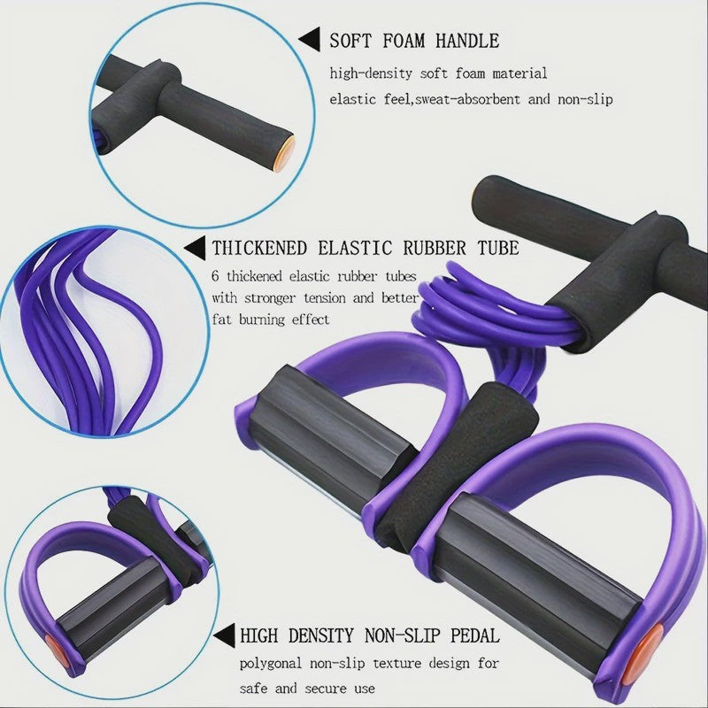 Multifunctionele Weerstandsband met 6 Tubes voor Fitness, Yoga en Buikspieroefeningen