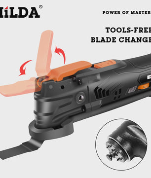 HILDA Snoerloze Multitool met 6 Variabele Snelheden - Krachtig Elektrisch Gereedschap voor Zagen, Trimmen en Schuren