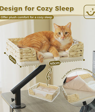 360° Draaibare Kattenmand voor Bureau - Comfortabele Hangmat voor Binnenkatten