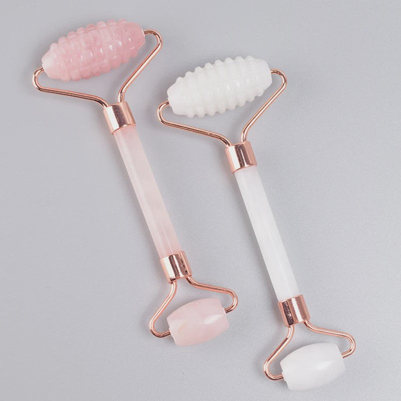 Luxe Jade Gezichtsmassage Roller & Gua Sha Set - Rose Gold