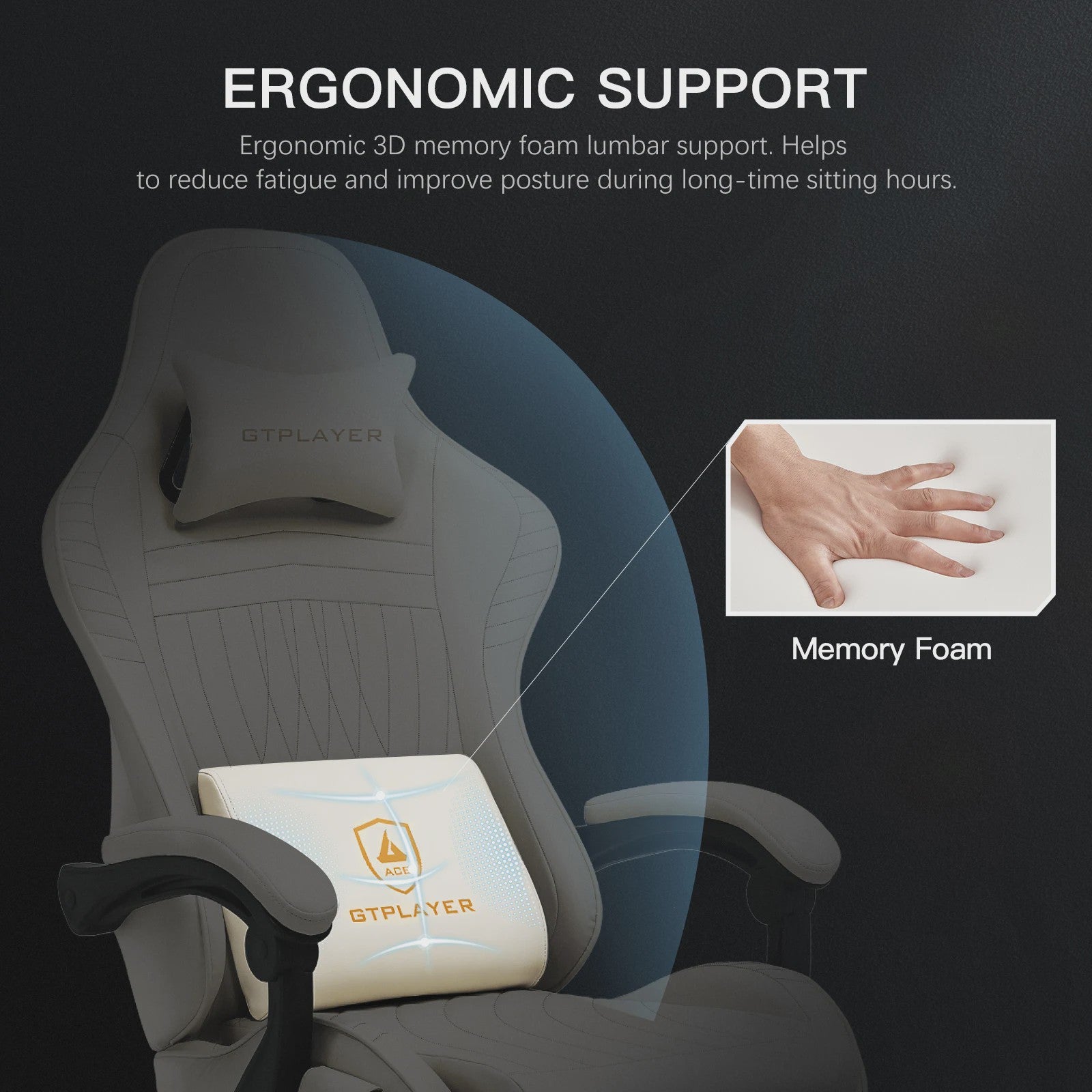 GTPLAYER Ergonomische Gaming Stoel met Voetensteun en Muziek Speakers tot 150kg