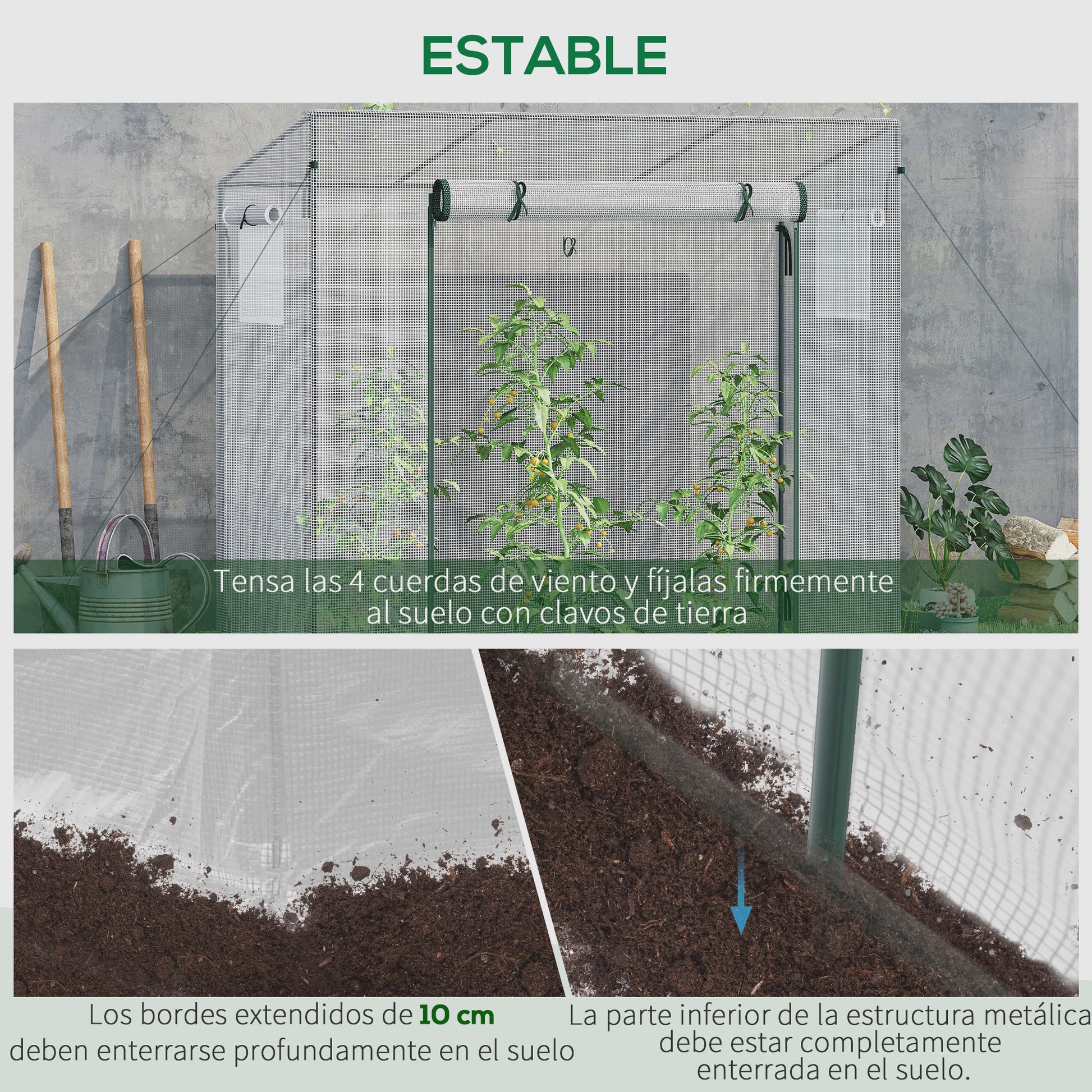 Outsunny Kleine Kweekkas met Ramen voor Tomaten en Planten