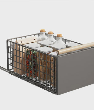 Uitschuifbare Keukenlade Organizer - Telescopische Kastlade met Handvat - Geen Boren Nodig - Onder Spoelbak Opbergrek