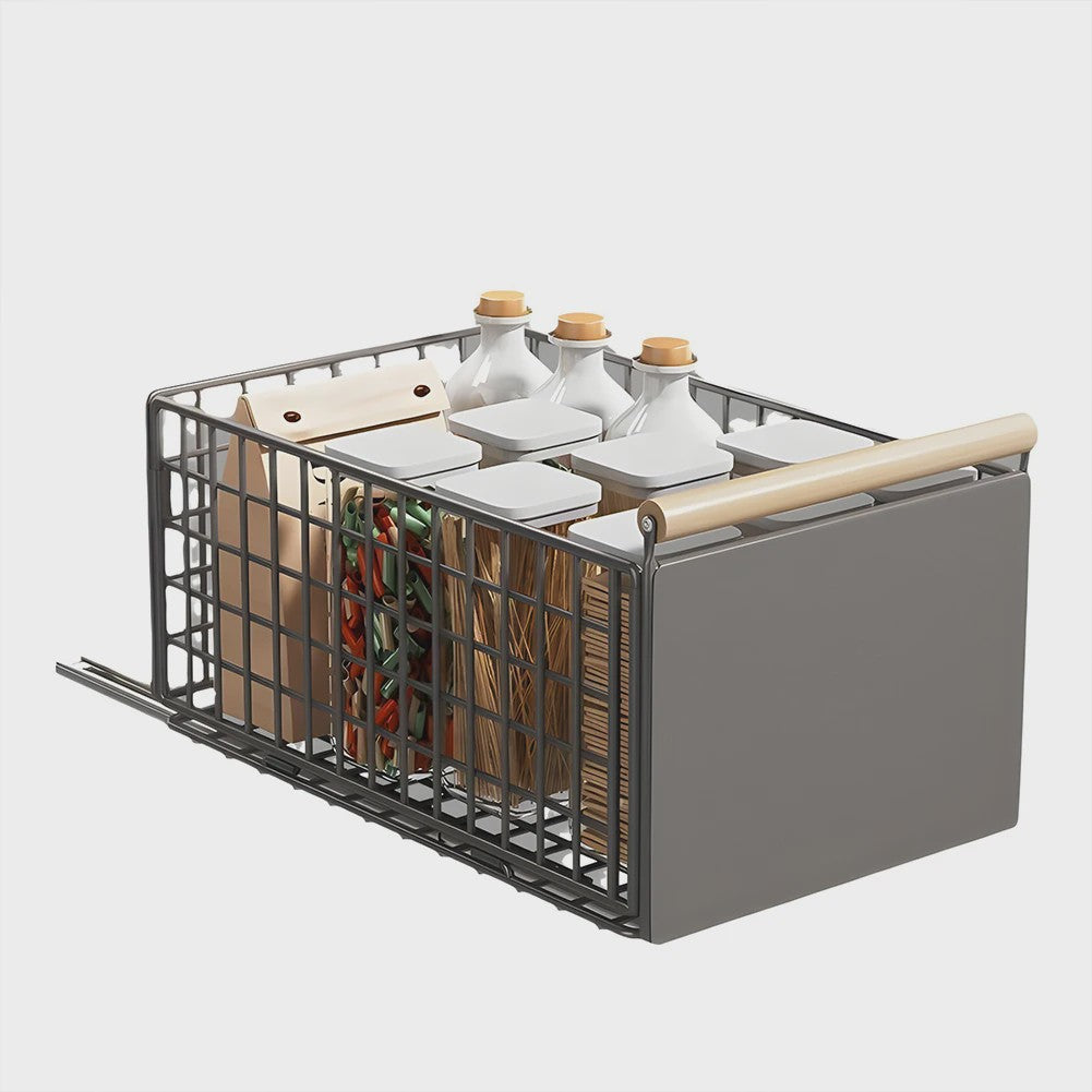 Uitschuifbare Keukenlade Organizer - Telescopische Kastlade met Handvat - Geen Boren Nodig - Onder Spoelbak Opbergrek