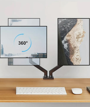 Dubbele Monitor Arm Bureauhouder - Verstelbaar voor 2x 32 inch Schermen, 10kg per Arm, VESA 100x100mm