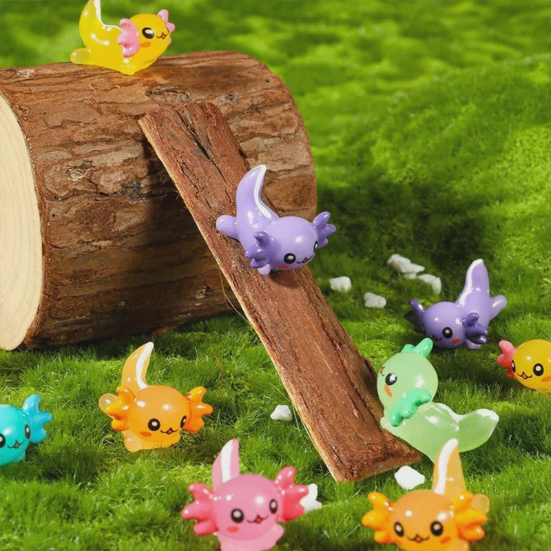 35x Schattige Axolotl Miniatuur Ornamenten - Perfect voor Aquarium & Sprookjes Tuin Decoratie