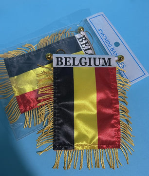 Belgische Mini Vlag voor Auto Raam - 8x12cm Polyester, Dubbelzijdig Bedrukt