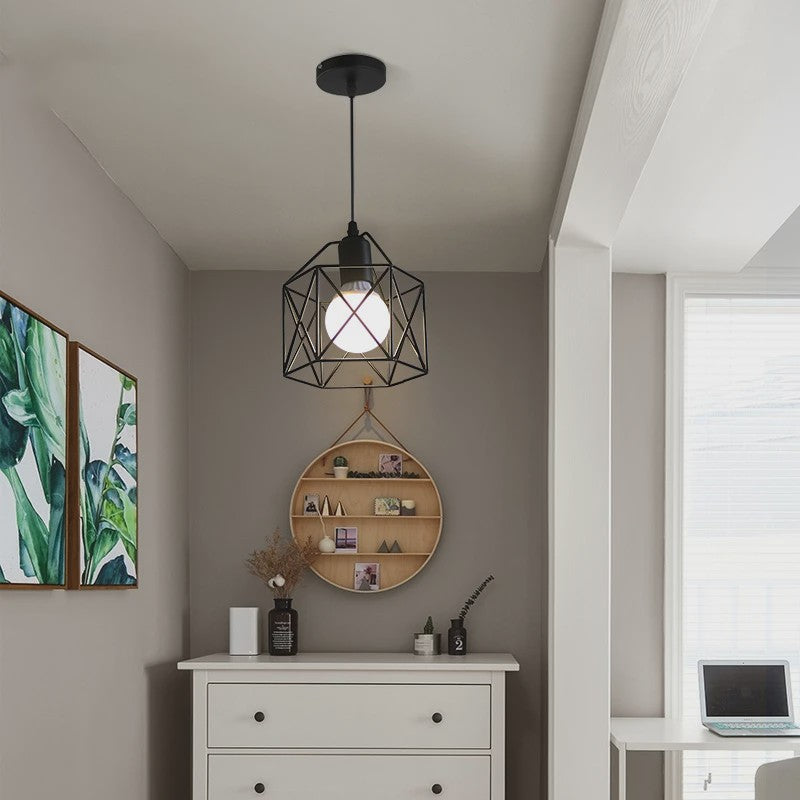 Moderne LED Hanglamp Goud/Zwart - Minimalistische Metalen Kooi Design