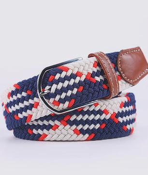 Unisex Gevlochten Elastische Riem met Pin Gesp - 107-130cm