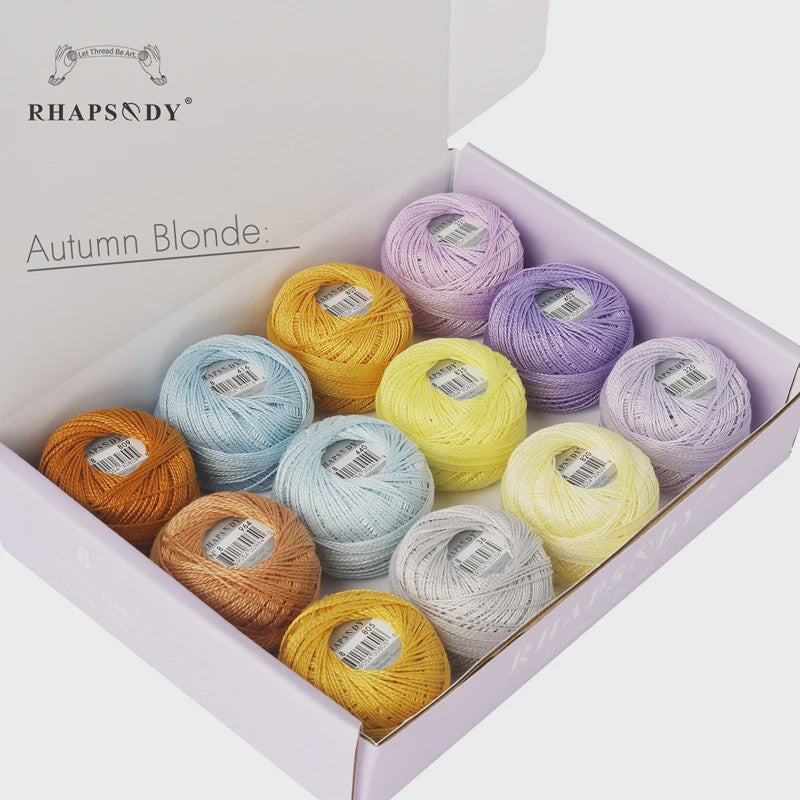 Rhapsody Pearl Cotton Garen Set - Maat 8 - 12 Bollen voor Haken, Borduren & Knutselen