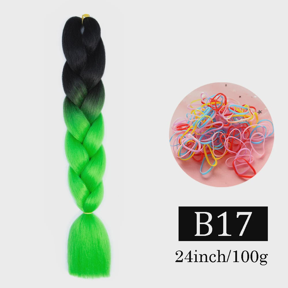 24 Inch Jumbo Braids Haarverlenging - Synthetisch Vlechtkapsel met Ombre Kleuren