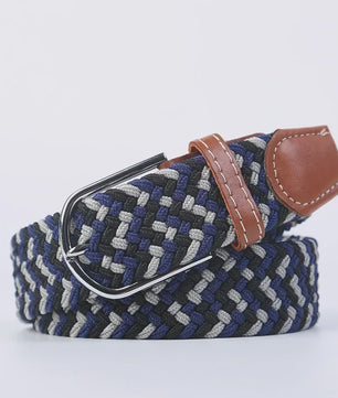 Unisex Gevlochten Elastische Riem met Pin Gesp - 107-130cm