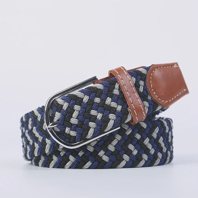 Unisex Gevlochten Elastische Riem met Pin Gesp - 107-130cm